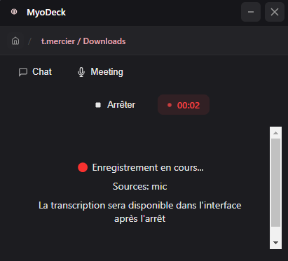 Enregistrement en cours