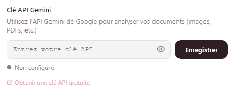 Configuration de la cle API Gemini